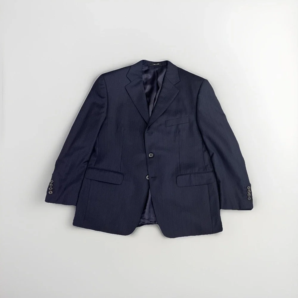 Lauren Ralph Lauren Polo Navy Blue Pinstripe Wool Suit Size‎ 44S